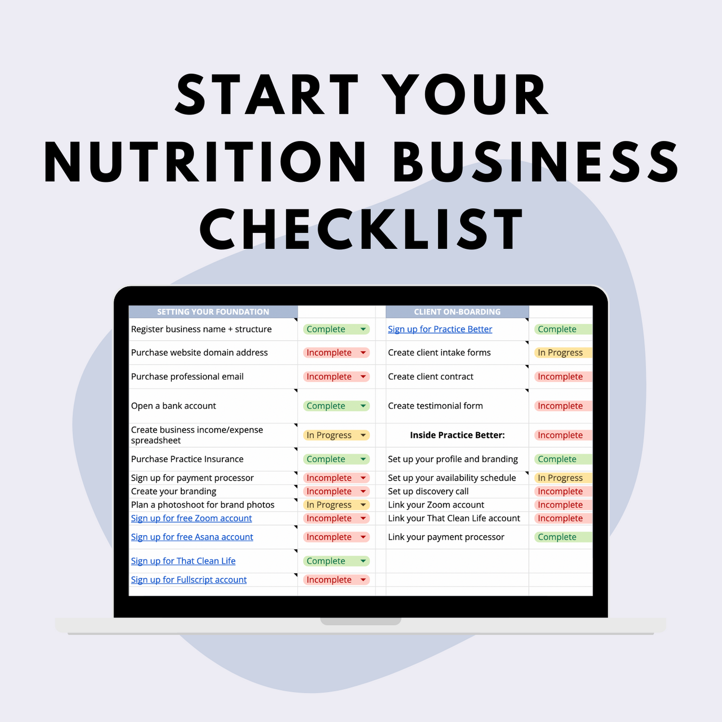 Start Your Nutrition Business Checklist