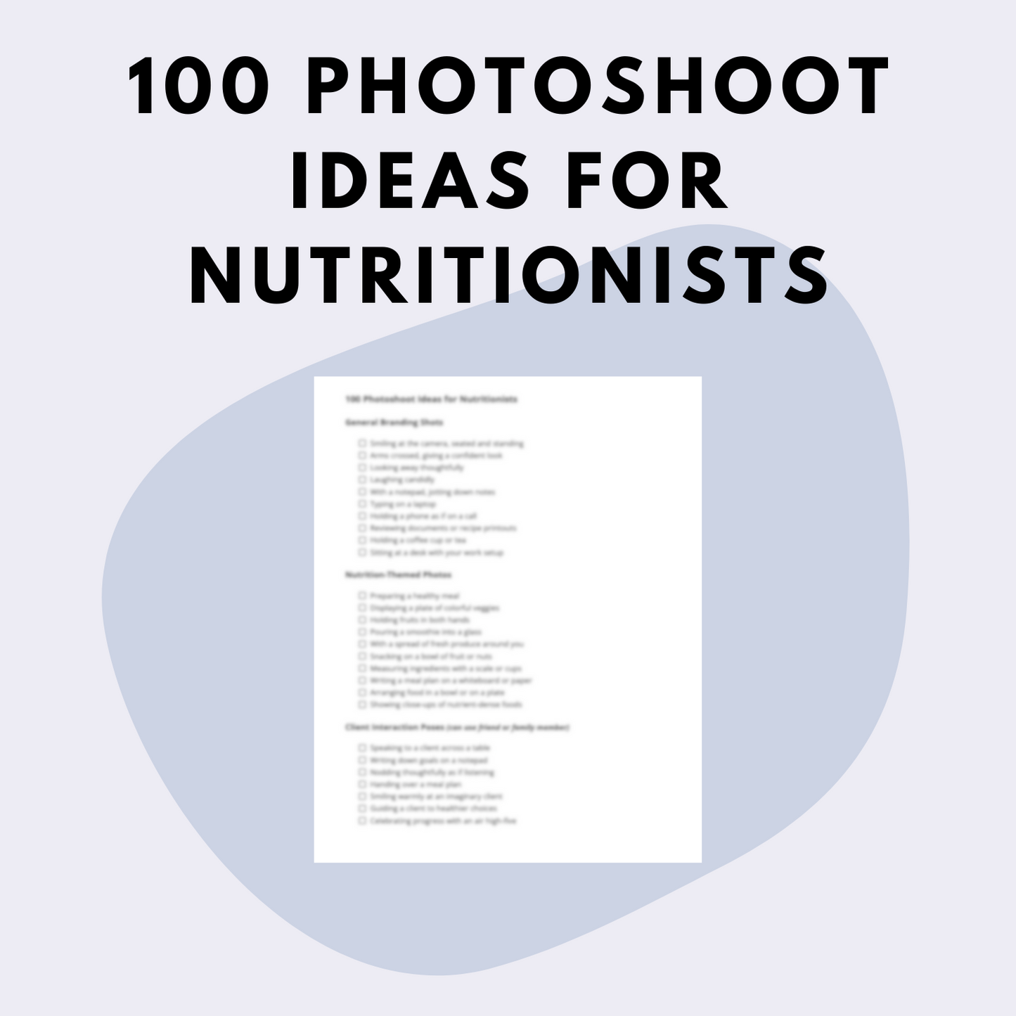 100 Photoshoot Ideas for Nutritionists